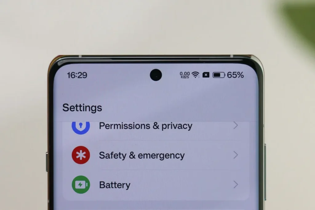 Smartphone settings screen used to review app permissions