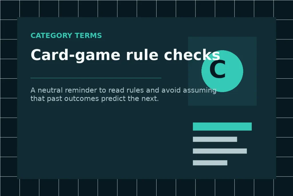 Card-game rules and random-outcome information diagram