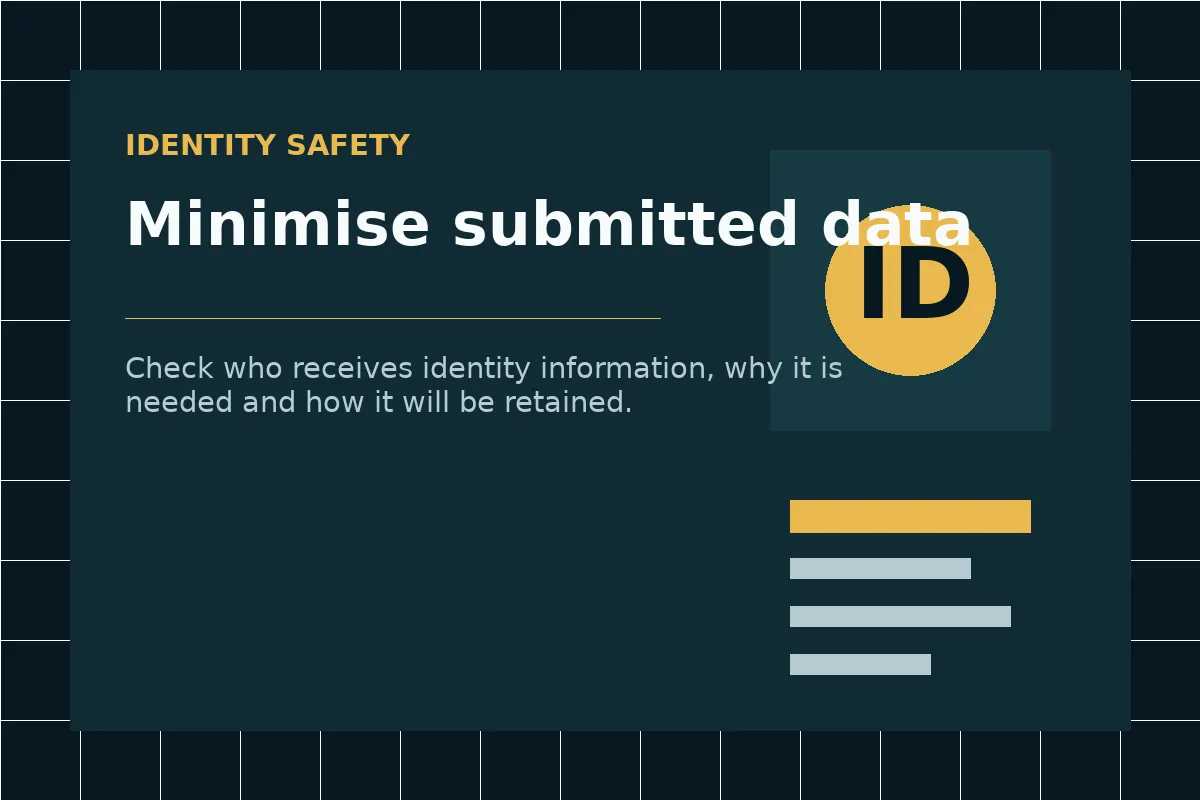 Identity-data minimisation and retention check illustration