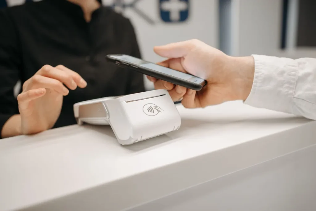 Smartphone used at a payment terminal as a transaction verification example